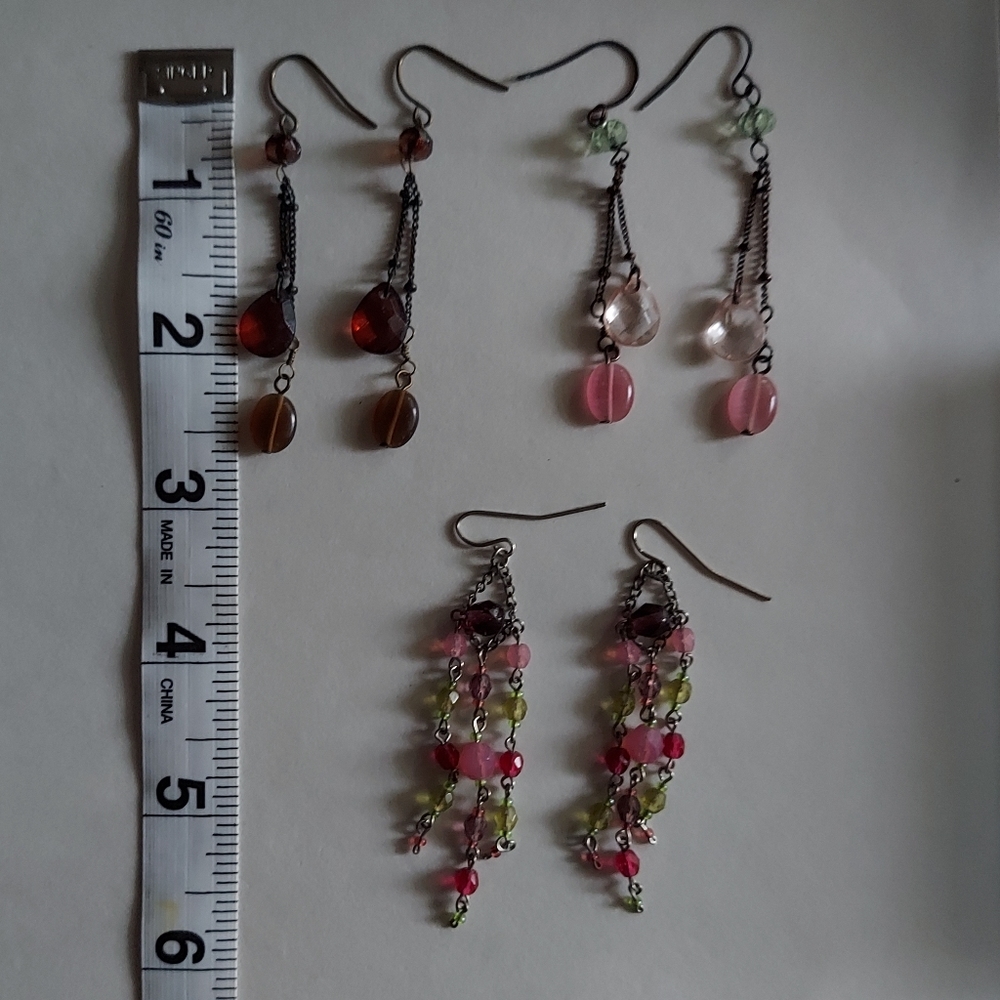 Vintage Y2K dangle earrings-4 pairs - Picture 10 of 10